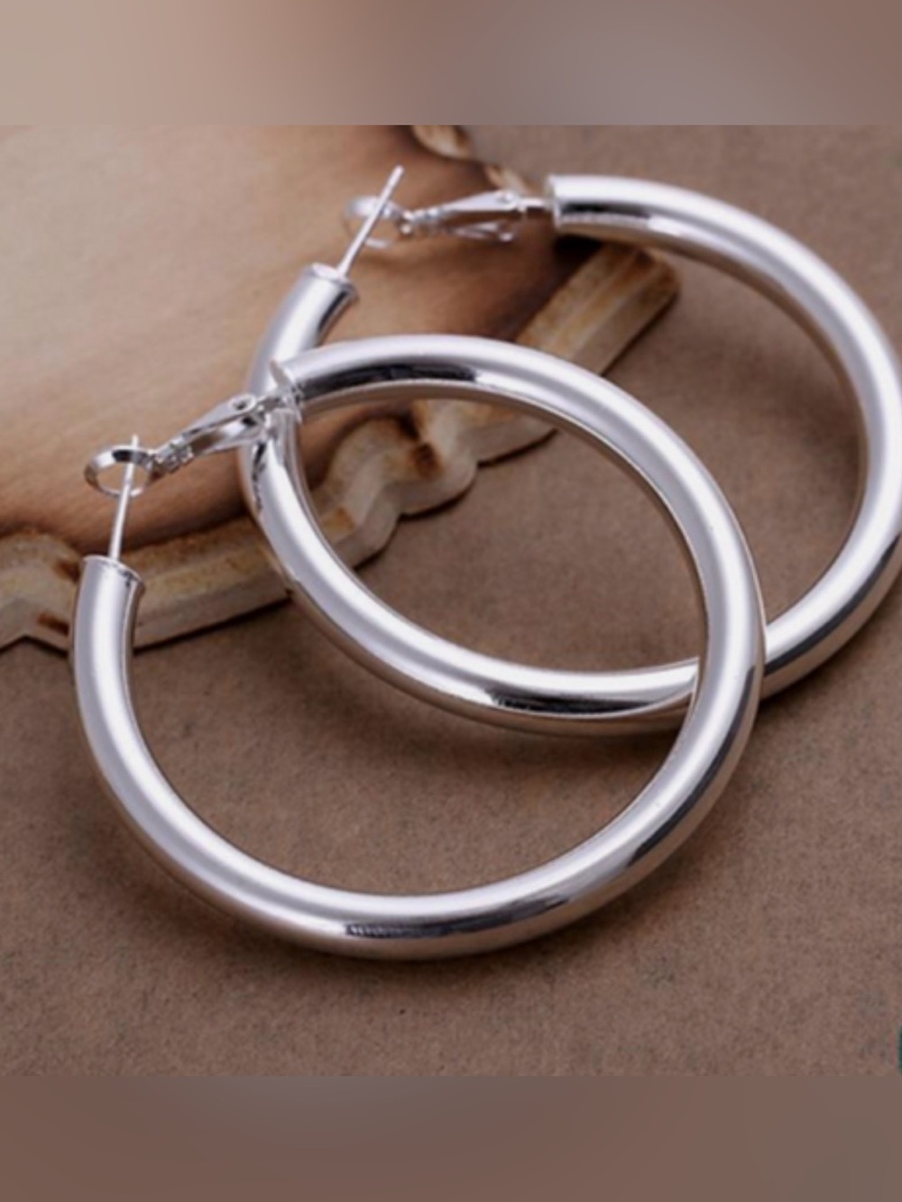Silver Hoop Earrings - Classic Women Jewelry